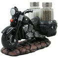 thumbnail image 4 of Decorative Black Motorcycle Salt and Pepper Shaker Set with Saddle Bags Holder in Classic Motor Bike or Road Hog Decor for Bikers by Home 'n Gifts, 4 of 4