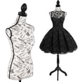 thumbnail image 1 of Female Dress Form Mannequin Body Foam Mannequin Torso 60-67 Inch Adjustable Dress Mannequin with Wooden Tripod Base Stand for Sewing Dressmaker Model Display Fitting Styling (Mixed), 1 of 10