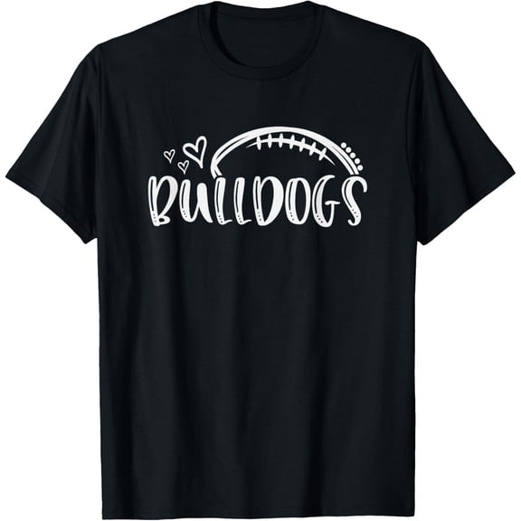Football Bulldogs School Sports Fan Team Spirit T-Shirt