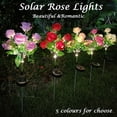 thumbnail image 2 of Fmxomd Solar Garden Lights - Outdoor Light, 7-Head Rose Lights for Yard, Garden Decoration, Enlarged Solar Panel, More Realistic Rose Flower (2 Packs), 2 of 9