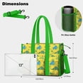 thumbnail image 5 of Teacher Tote Bag,Yellow Dinosaurs Plants Pattern Teacher Utility Tote Bag,Large Work Tote Bags for Women with Multiple Pockets,Top Zipper Closure,13.8x10.6x6.7 Inch, 5 of 5
