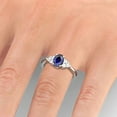 thumbnail image 4 of 2.60 Ct Beautiful Oval Shape Real Blue Sapphire Diamond Solitaire With Asscents Engagement Ring 14K White Gold Size 5.5, 4 of 7