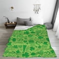 thumbnail image 5 of Honeii St Patrick's Day Print Fleece Blanket - Throw Blanket for Bed, Sofa, Couch, Camping, and Travel , Microplush Ultra Soft Warm Blanket-80"x60", 5 of 7