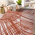 thumbnail image 6 of World Rug Gallery Contemporary Nature Inspired Tropical Leaves Reversible Indoor/Outdoor Area Rug - Rust 7'10"x10', 6 of 7