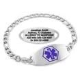 thumbnail image 1 of MedicEngraved Stainless Steel Custom Medical Alert Bracelet - 5mm Figaro Link, 1 of 8