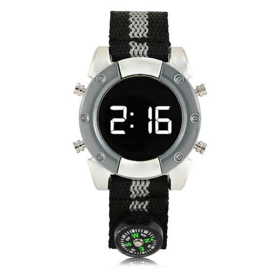 WN5026WM Wondernation Kids LED Watch with Nylon Strap w Compass