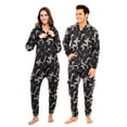 thumbnail image 3 of Notus Unisex Adult Fleece Hooded Zip Up One Piece Pajama Jumpsuit Sleepwear & Loungewear Camo Char-Gray L, 3 of 6