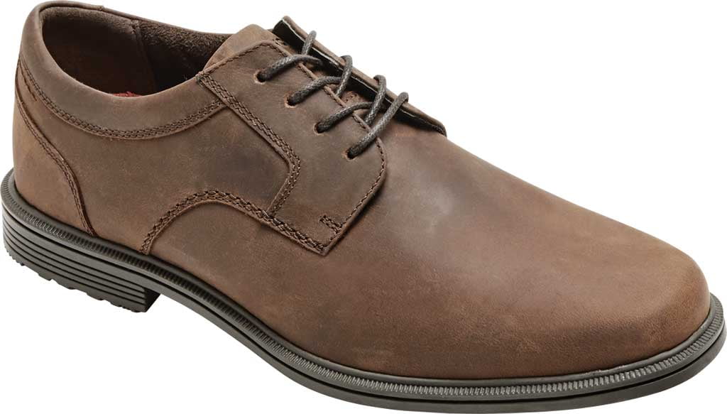 Men's Rockport Taylor Waterproof Plain Toe Oxford Caramel Tan Leather 8