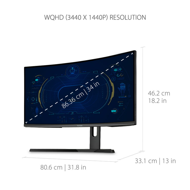 ViewSonic VX3418-2KPC, 34 144Hz WQHD Curved Gaming Monitor