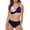 Blue, variant on Women's Color Block Push Up Bikini Set, Halter Top for Cleavage Enhancement, Stylish Two Piece Swimsuit. Black 3XL