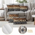 thumbnail image 6 of Haze Blue Brown Outdoor Waterproof Pillow Covers, Rustic Farmhouse Dog Paw Vintage Decorative Square Throw Pillowcase Sofa Cushion Sham for Patio/Couch/Chair, 18"x18" 2 Pack, 6 of 8