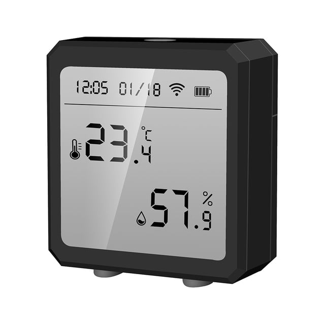 Matsuzay Pantalla LCD Tuya, Sensor inteligente de temperatura y humedad, Control remoto para dormitorio, termómetro WiFi, dispositivo inteligente Electrónica Negro