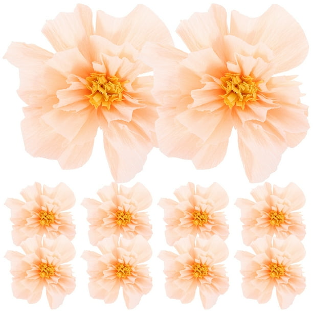 KAKOWELY 10 flores de papel crepé para bodas, fiestas, decoración del hogar, bricolaje, flores de papel decorativas, decoraciones gigantes de papel para un ambiente romántico.