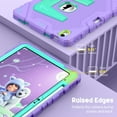thumbnail image 2 of Fintie Rugged Case for iPad (A16) 11th Generation 11 Inch (2025), iPad 10th Generation 10.9 Inch (2022) - Heavy Duty Shockproof Kid-Friendly Protective Cover, Built-in Kickstand, Purple/Green, 2 of 10