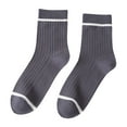 thumbnail image 5 of Baqcunre Crew Socks for Women, 1 Pairs Male Casual Striped Socks Solid Breathable Middle Socks, White Socks Women Crew, Womens Crew Socks Size, 5 of 5