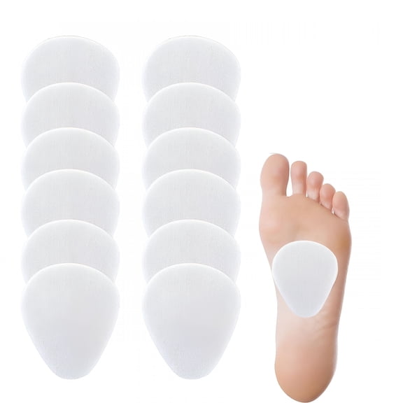 XIRQI 12 Pcs Metatarsal Foot Pads, Wool Felt Ball of Foot Cushions, Forefoot Sole Support for High Heels & Pain Relief