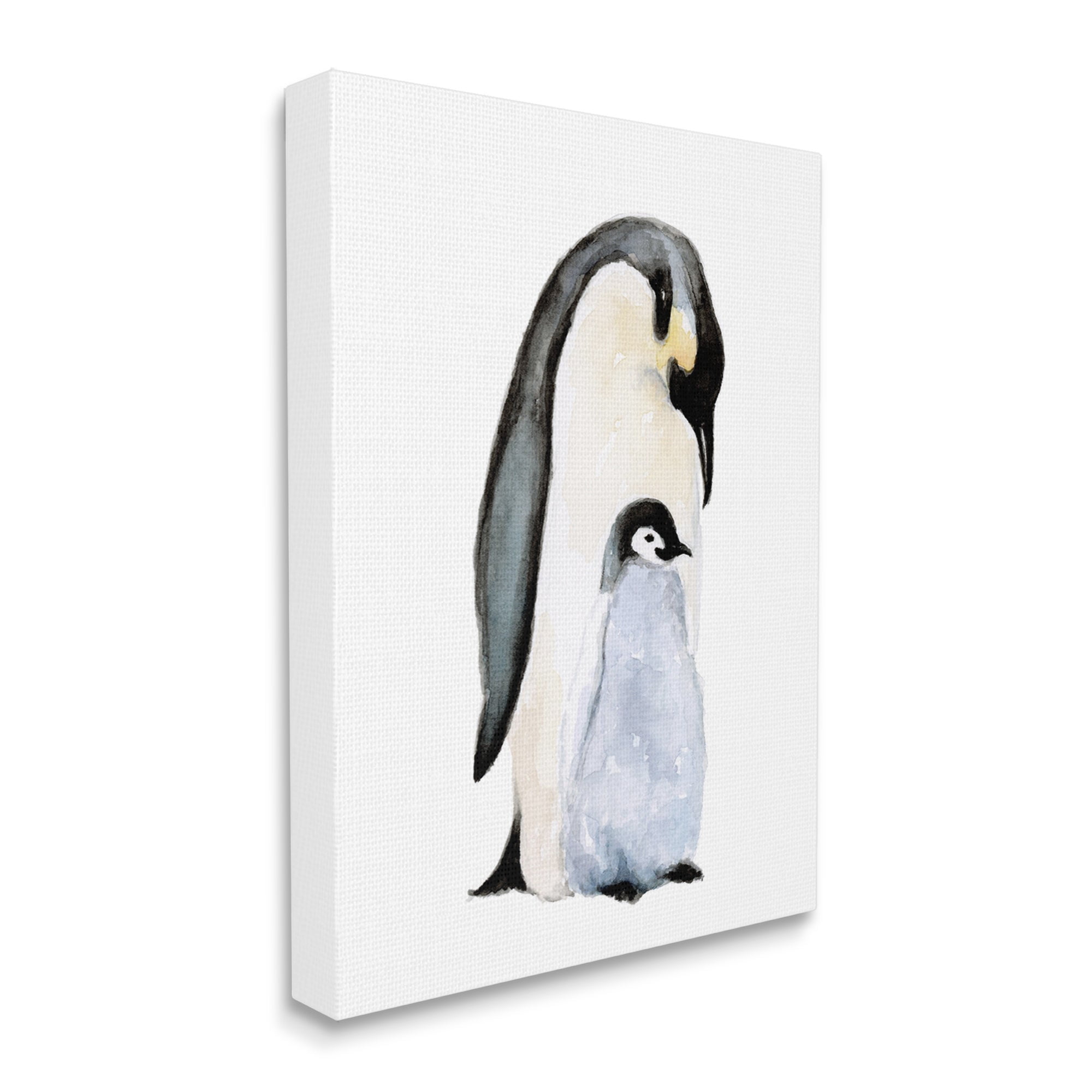 Stupell Industries Penguin and Chick Watercolor Painting Children's Nursery Arctic, 36 x 48,Design by Fox Hollow Studios
