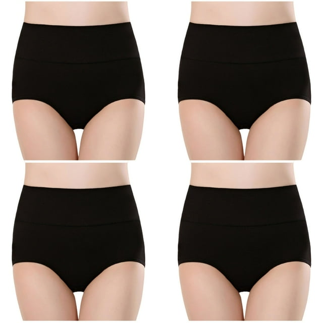 Plebaso Culottes en Coton Taille Haute pour Femmes, Couvrance Totale, Culottes pour Dames, Multipack, Tailles Régulières et Plus