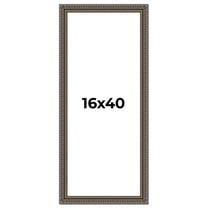 16x40 Frame Black Feather Payton Ornate Solid Wood Picture Frame Width 1.75 Inches | Interior Depth