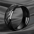 thumbnail image 4 of 1pc Black Titanium Steel Ring - Fashionable Men's Ring with Groove Tire Design - High Quality Stainless Steel Jewelry for Art Lovers, 4 of 5