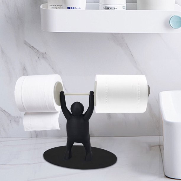 Divertido soporte para el bucle de pesas Organizador de papel higiénico (negro)