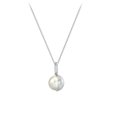 thumbnail image 1 of Collier de Perles en Forme de Demi-Tasse avec Gravure, 1 of 5