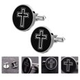 thumbnail image 4 of Eease Men's Cross Cufflinks - Black Gift, 4 of 4