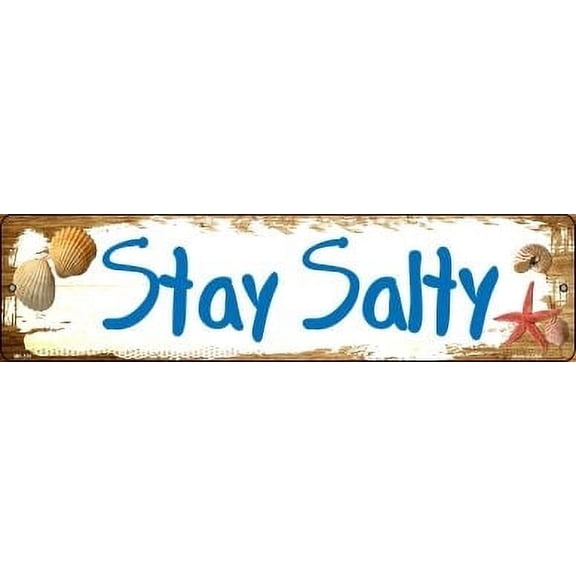 Smart Blonde MK-510 3 x 12 in. Stay Salty Novelty Mini Metal Street Sign