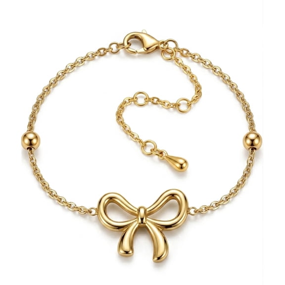 Elegant Bow Charm Bracelet for Women with Adjustable Chain Design Stylish Fashion Jewelry Accessory