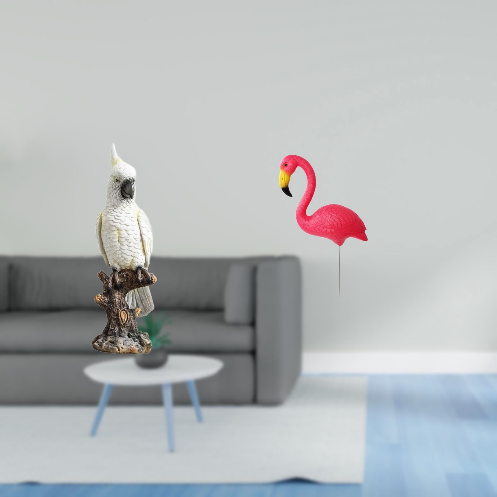 CarpNettore Parrot Bird Statue Animal Sculpture Resin Indoor Decorative Figurine Desktop Ornament for Desk Table Centerpiece Fireplace Cabinet Yard Art Ornament Backyard Fairy Garden