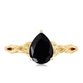 thumbnail image 5 of Rosec Jewels Pear Shape Black Onyx Solitaire Celtic Ring for Women (5X7 mm, AAA Grade), 10K Yellow Gold, US 3.50, 5 of 9