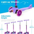 thumbnail image 3 of Best Choice Products Kids Mini Kick Scooter Toy w/ Light-Up Wheels and Height Adjustable T-Bar - Purple, 3 of 8