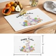 thumbnail image 6 of Happy Easter Placemats Set&nbsp;of&nbsp;2 Watercolor Rabbit Colorful Easter Eggs Spring Floral Heat Insulation Washable Place Mats, Non-Slip Table Mats for Dining Table Party Kitchen Decor,13x19 Inch, 6 of 9