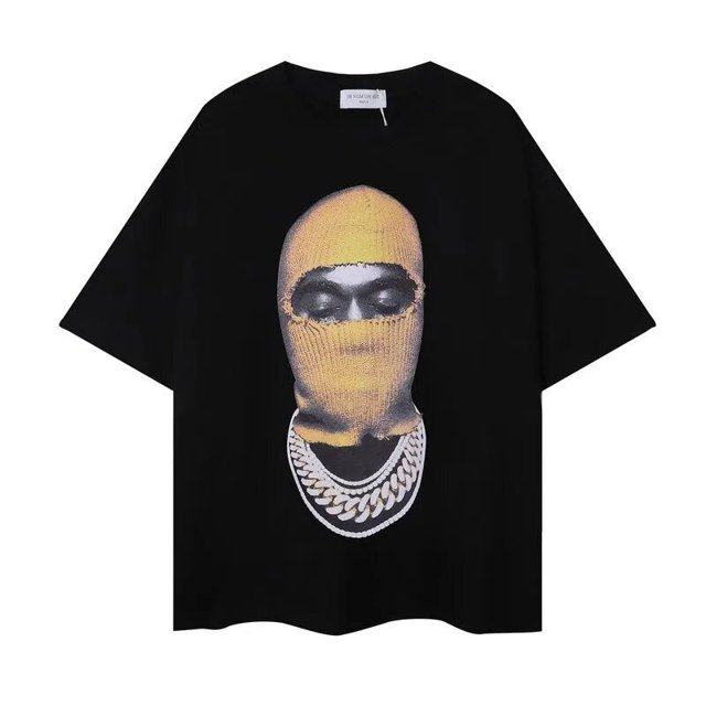 Camiseta para Hombre 2024 Camiseta para Hombre Carta enmascarada Estampado para Hombre Casual Manga Corta Algodón Suelto Manga Corta Top
