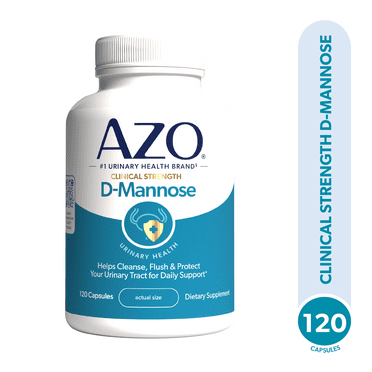 AZO D-Mannose Urinary Tract Health Dietary Supplement, 120 Count
