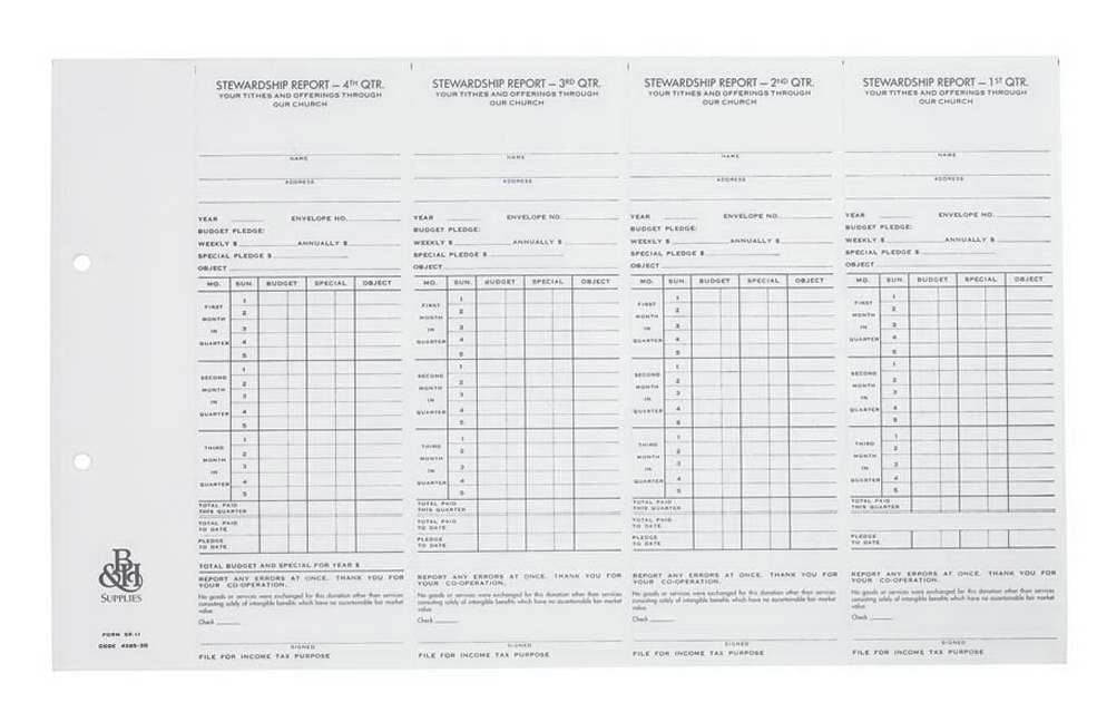 Finance-Individual Stewardship Record & Report W/IRS Statement (Form SR ...