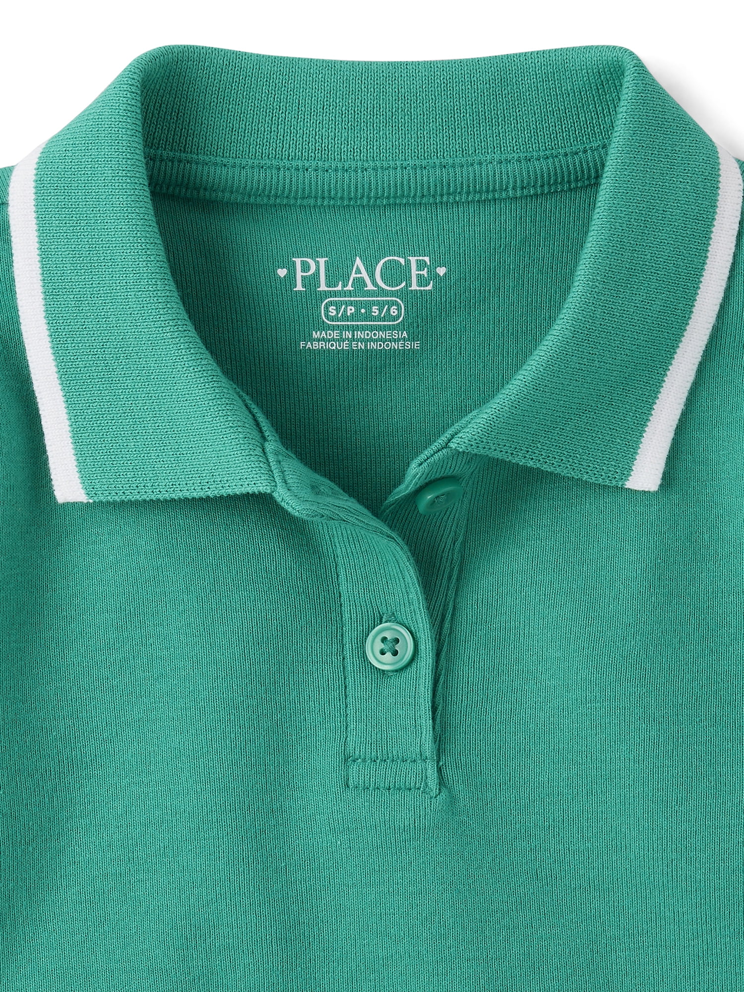 The Children's Place Girls Short Sleeve Contrast Ribbed Polo, Sizes XS-XXL