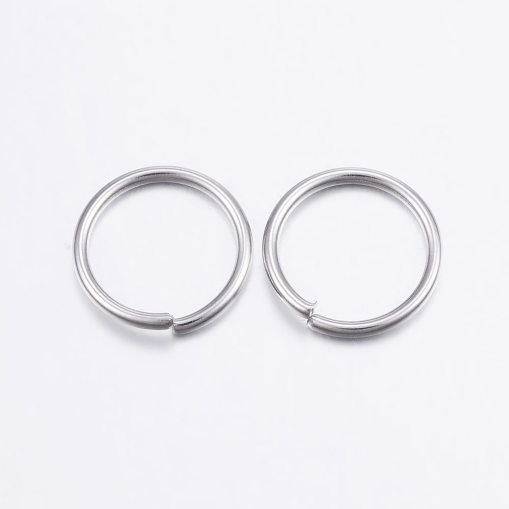 10000pc Resistant 304 Stainless Steel Open Jump Rings Stainless Steel Color 12x1.2mm Inner Diameter: 10mm
