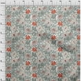 thumbnail image 3 of oneOone Cotton Silk White Fabric Leaves & Floral Fabric For Sewing Printed Craft Fabric By The Yard 42 Inch Wide, 3 of 4