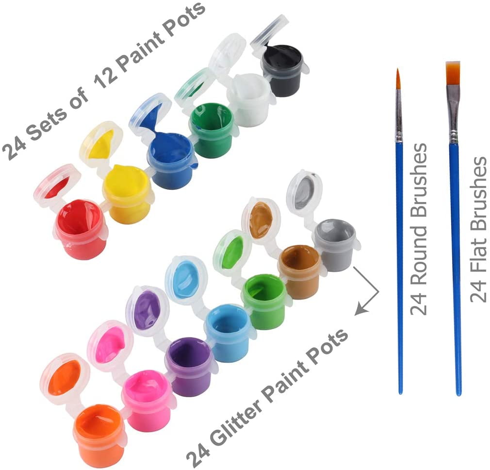 Koltose by Mash - Tempera Paint, 36 Individual Colors with Paint Brushes, 2 fl oz. per Color