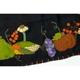thumbnail image 2 of Thanksgiving Table Runner - Wool Embellished Hand Embroidered Cornucopia, Pumpkins and Turkeys Fall Autumn, 2 of 5