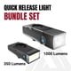 thumbnail image 2 of Paquete de luces delanteras para bicicleta KOM Cycling Quick Release 1000 y 350 lm, 2 of 7