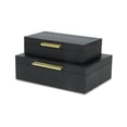 thumbnail image 2 of Lusan Rectangular Decorative Box Set - Black Faux Snakeskin, 2 of 2