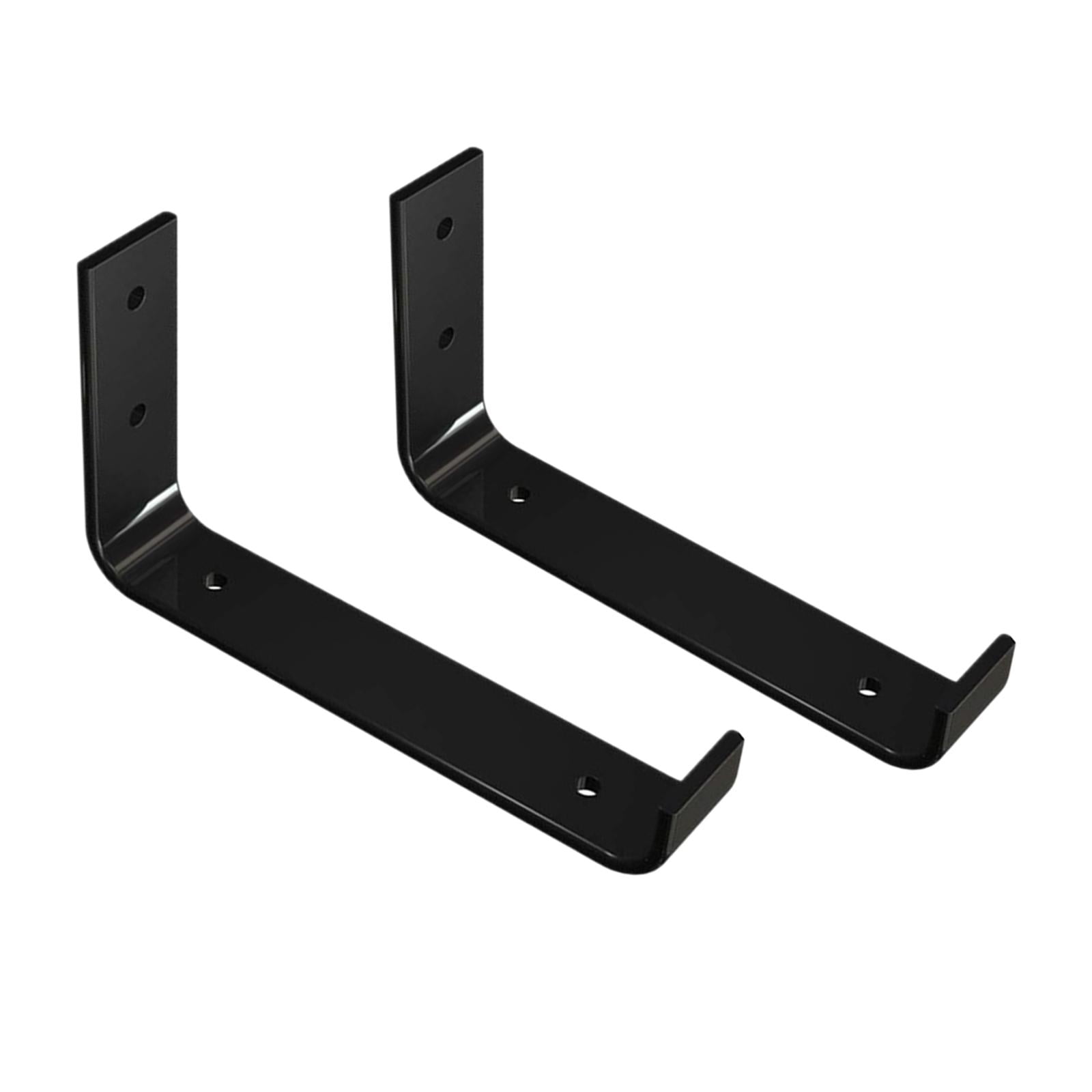 2x Heavy Duty Wall Rack Shelf Bracket Support Plank Holder 15x9.5cm Black 