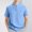 Light Blue, variant on Men's Button Stand Collar Blouse Top with Pocket, Casual Short Sleeve Front Shirt for Men, Light Blue, M