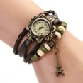 thumbnail image 3 of UDIYO Women Vintage Eiffel Tower Multilayer Braided Faux Leather Bracelet Wrist Watch, 3 of 6
