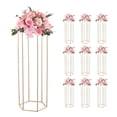 thumbnail image 1 of VEVOR Wedding Flower Stand, 10PCS 31.5-inch Column Flower Stand, Floral Stands with Acrylic Laminate, Hexagonal Cubic Floral Display Rack for Wedding, Party, Birthday, Home, Gold Centerpiece Stands, 1 of 9