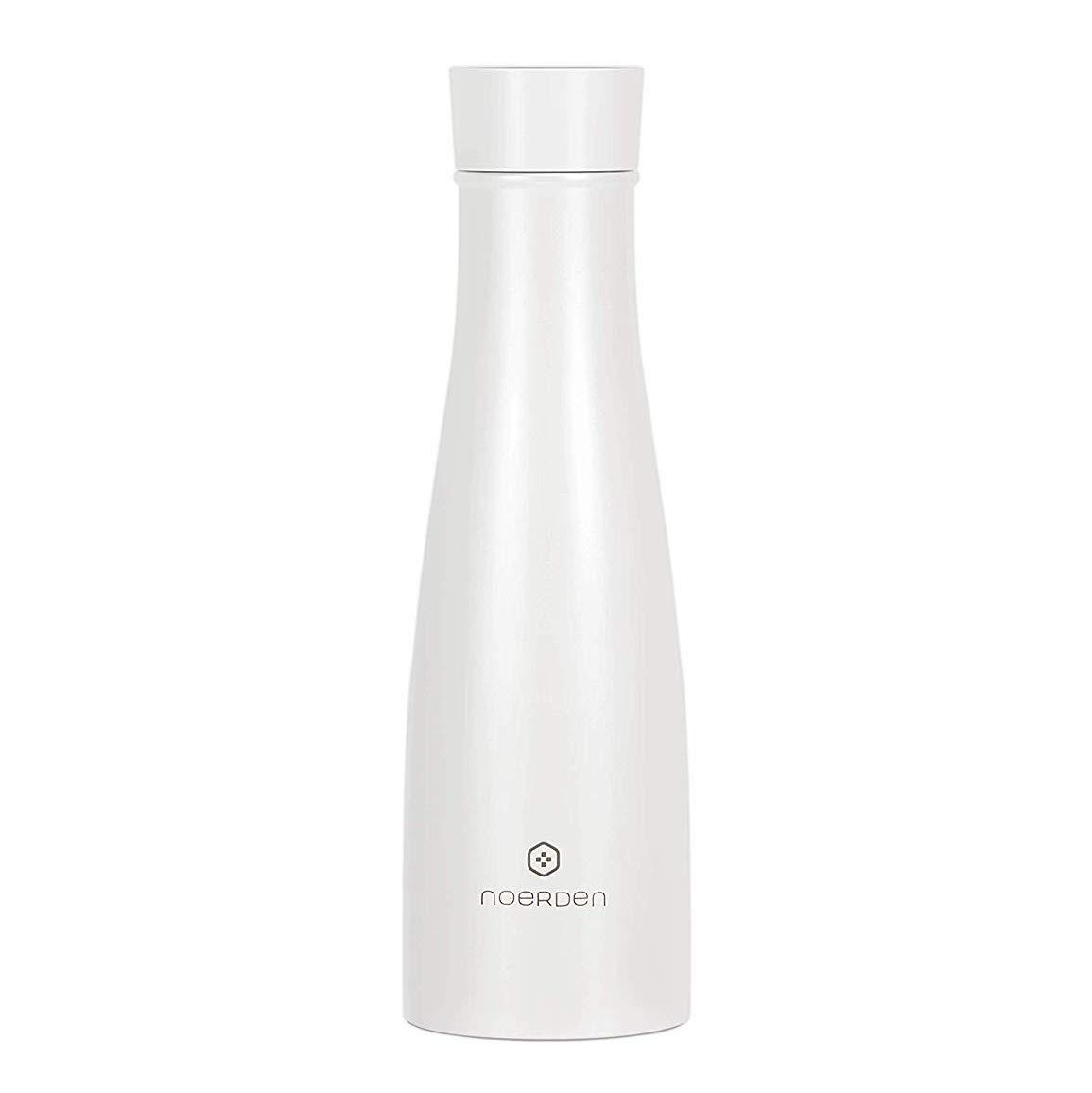 Noerden LIZ Smart Water Bottle 16 oz UV Self-Cleaning Sterilization Vacuum Insulated Stainless Steel, White