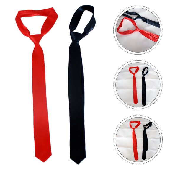 FRCOLOR Nylon Yarn Unisex Tie with Adjustable Length for Formal and Daily Life Decor Assorted Color 2pcs