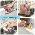thumbnail image 2 of Yayeee 6 Pack Kitchen Dish Cloths for Washing Dishes Soft Absorbent Microfiber Towels, Colorful Painted Flowers Pattern, 2 of 9